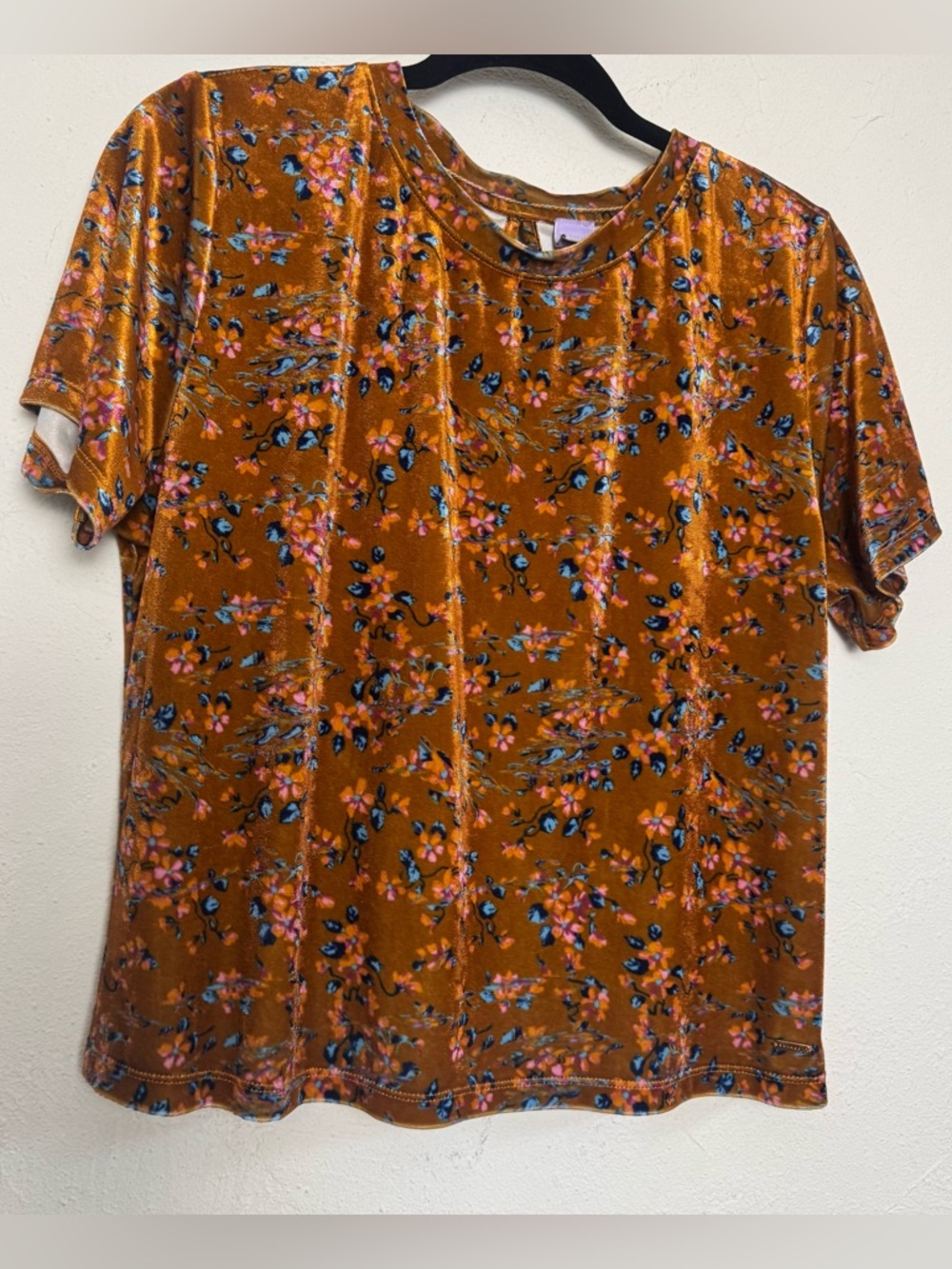 Savage Fenty Psychadelic Velvet Floral Boxy Top